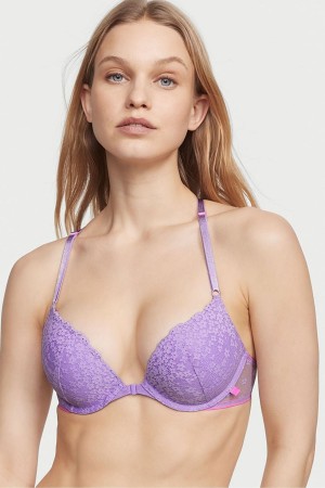 Victoria's Secret Sexy Tee Cipkovane Front Zapinanie Push Up T-Shirt Bra Nachový | CXYSO-0961