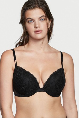 Victoria's Secret Sexy Tee Cipkovane T-Shirt Push Up Bra Čierne | DEOKM-8974