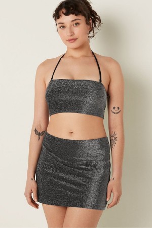 Victoria's Secret Shimmer High Pásom Mini Swim Skirt Čierne | COMZW-8247