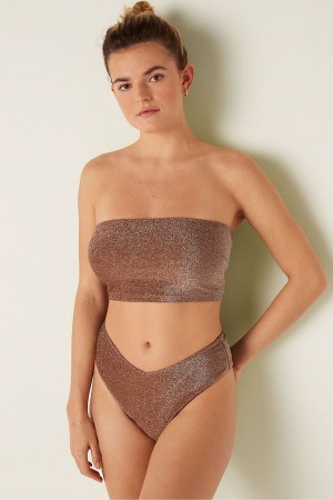 Victoria's Secret Shimmer Push Up Bikiny Top Soft Cappucino | APWYD-8947