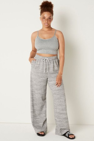 Victoria's Secret Siroke Topanky Leg Jogger Čierne | QBDXJ-6481