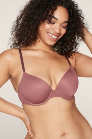 Victoria's Secret Smooth Push Up T-Shirt Bra Nachový | MGEUD-5316