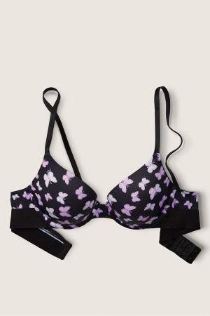 Victoria's Secret Smooth Push Up T-Shirt Bra Čierne | WCYEX-6948