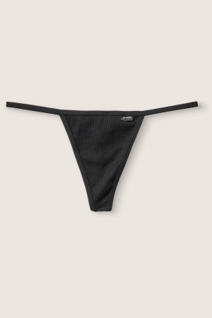 Victoria's Secret Stretch Bavlnene Bavlnene G String Knickers Čierne | RXDEK-7432