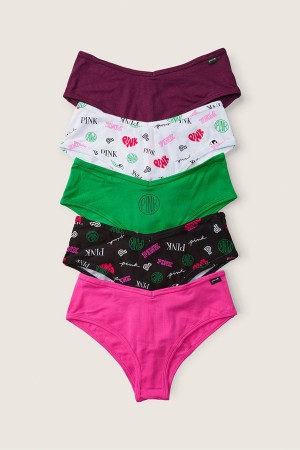 Victoria's Secret Stretch Bavlnene Bavlnene Cheeky Knickers 5 Pack Ruzove | KNPMH-6108