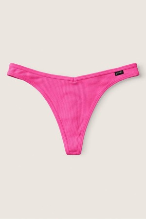 Victoria's Secret Stretch Bavlnene Bavlnene Tanga Knickers Ruzove | KYGHB-8412