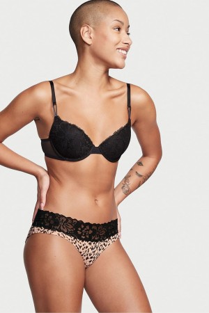 Victoria's Secret Stretch Bavlnene Bavlnene Cipkovane Pásom Hipster Knickers Hnede | SVYTM-7068