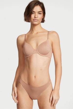 Victoria's Secret Stretch Bavlnene Bavlnene High Leg Tanga Knickers Sweet Praline Nude | IFBQO-6982