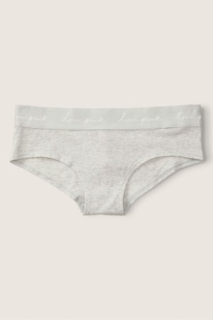 Victoria's Secret Stretch Bavlnene Bavlnene Logo Hipster Knickers Siva | LWYSK-9604