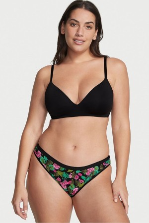 Victoria's Secret Stretch Bavlnene Bavlnene Bikiny Knickers Čierne | ZJGDU-0519