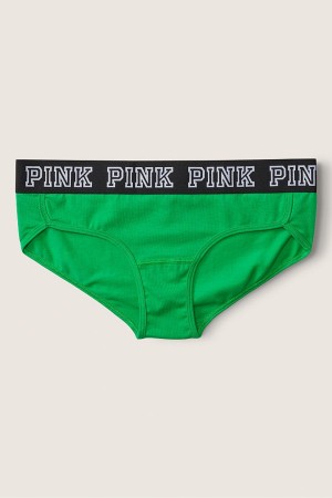 Victoria's Secret Stretch Bavlnene Bavlnene Logo Hipster Knickers Zelene | FMXYA-8952