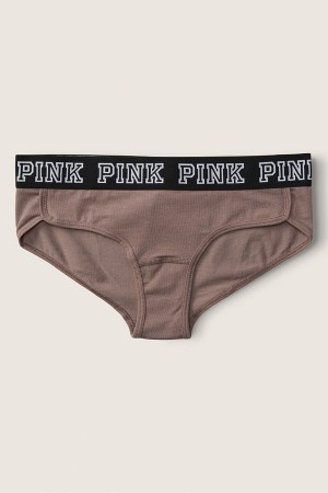 Victoria's Secret Stretch Bavlnene Bavlnene Logo Hipster Knickers Káva Hnede | SNHUE-6872