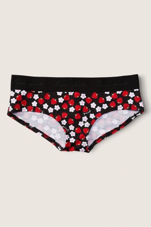 Victoria's Secret Stretch Bavlnene Bavlnene Logo Hipster Knickers Čierne | YRMOE-6725