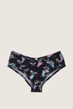 Victoria's Secret Stretch Bavlnene Bavlnene Cheeky Knickers Čierne | OUWPN-4935