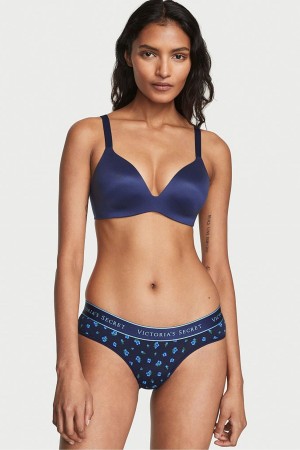 Victoria's Secret Stretch Bavlnene Bavlnene Logo Hipster Knickers Námornícka Modrá Modre | LTWUS-6327