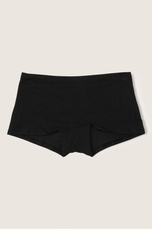 Victoria's Secret Stretch Bavlnene Bavlnene Boyshort Knicker Čierne | DQPCH-0457