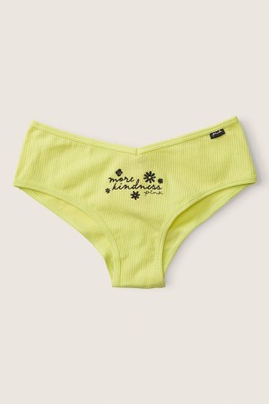 Victoria's Secret Stretch Bavlnene Bavlnene Cheeky Knickers Zelene Žlté | HFDTC-5741