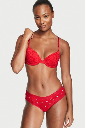 Victoria's Secret Stretch Bavlnene Cipkovane Pásom Bavlnene Cheeky Knickers Modre | MDQPE-6038