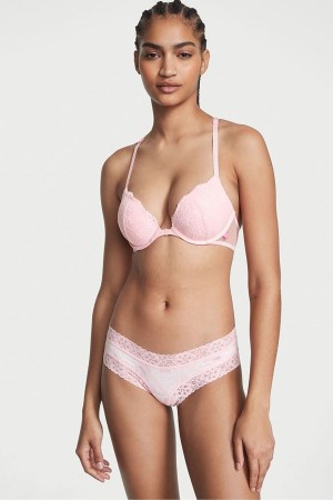 Victoria's Secret Stretch Bavlnene Cipkovane Pásom Bavlnene Cheeky Knickers Modre | NRYKX-4275