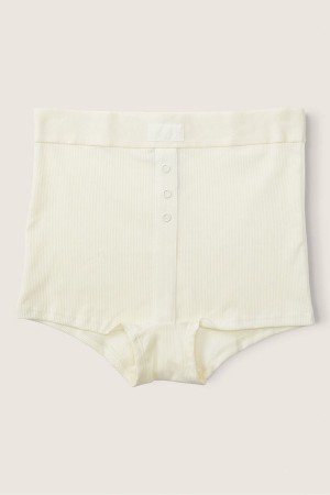 Victoria's Secret Stretch Bavlnene High Pásom Rib Kratke Knickers Ruzove | QFBHC-8140