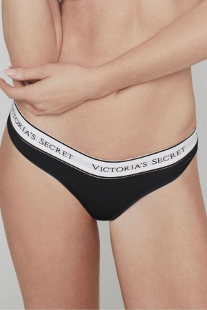 Victoria's Secret Stretch Bavlnene Logo Knickers Modre | HSXYR-8974