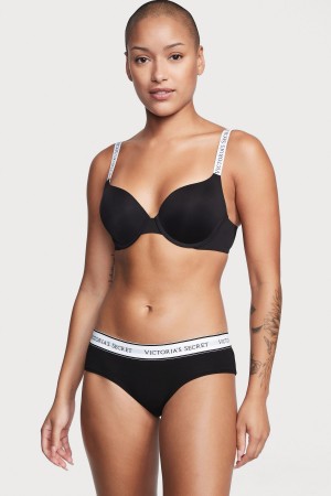 Victoria's Secret Stretch Bavlnene Logo Knickers Modre | PVMIF-0975