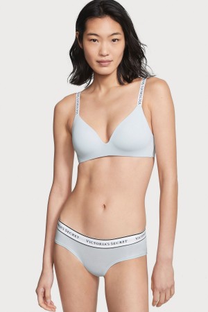 Victoria's Secret Stretch Bavlnene Logo Knickers Modre | OPXSY-2041