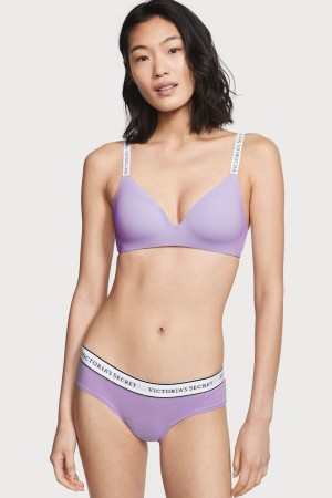 Victoria's Secret Stretch Bavlnene Logo Knickers Nachový | DQTSZ-3914