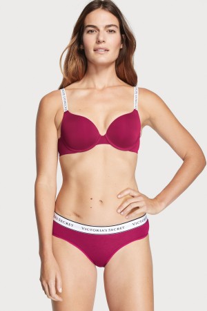 Victoria's Secret Stretch Bavlnene Logo Knickers Červené | GVXIQ-6205