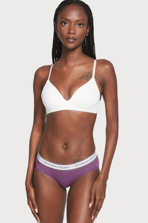 Victoria's Secret Stretch Bavlnene Logo Knickers Nachový | BYCPQ-2784