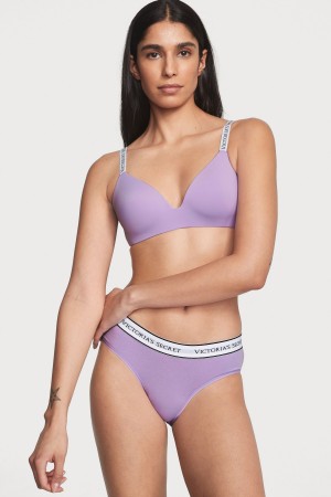 Victoria's Secret Stretch Bavlnene Logo Knickers Nachový | YVFGP-7684