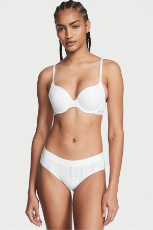 Victoria's Secret Stretch Bavlnene Logo Pásom Pointelle Hipster Knickers Nachový | LEYBZ-5213