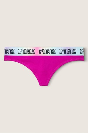 Victoria's Secret Stretch Bavlnene Logo Tanga Ruzove | MIAKJ-8603