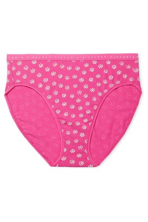 Victoria's Secret Stretch Bavlnene Stretch Bavlnene High Leg Brief Knickers Ruzove | WIBUE-8127