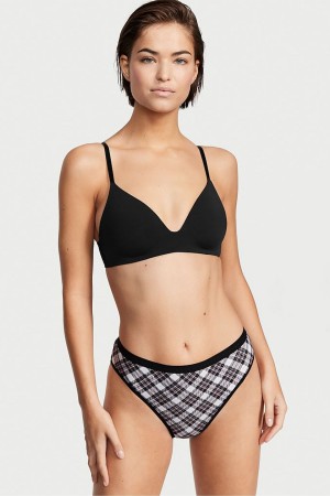 Victoria's Secret Stretch Bavlnene Stretch Bavlnene High Leg Brief Knickers Čierne | BGCTO-1540