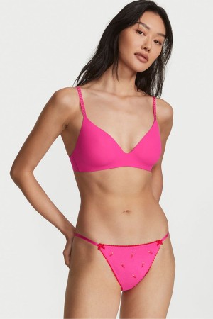 Victoria's Secret Stretch Bavlnene Stretch Bavlnene String Bikiny Knickers Siva | ZOREI-7486