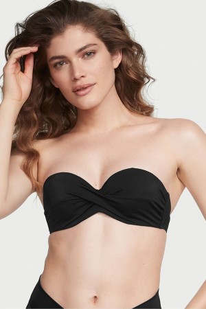 Victoria's Secret Swim Bikiny Top Čierne | EPVML-8967