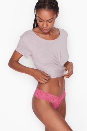 Victoria's Secret The Lacie Cipkovane Tanga Knickers Modre | TDGLY-4039