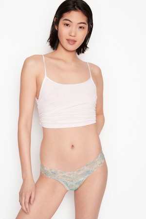 Victoria's Secret The Lacie Cipkovane Tanga Knickers Modre | KSUCT-6807