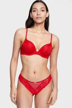 Victoria's Secret The Lacie Cipkovane Tanga Knickers Červené | XIVGD-2710