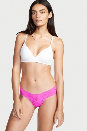 Victoria's Secret The Lacie Cipkovane Tanga Knickers Čierne | DBCHN-0173