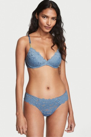 Victoria's Secret The Lacie Cipkovane Tanga Knickers Modre | RODVU-8769