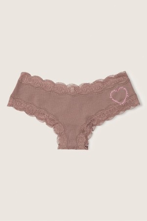 Victoria's Secret The Lacie Cipkovane Trim Cheeky Knickers Čierne | BUPOY-6437