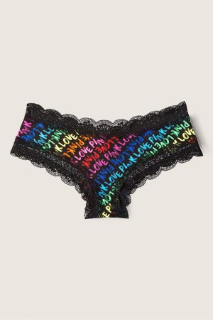 Victoria's Secret The Lacie Cipkovane Trim Cheeky Knickers Čierne | QBLGY-2953