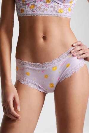 Victoria's Secret The Lacie Cipkovane Trim Cheeky Knickers Čierne | YTLFH-3627