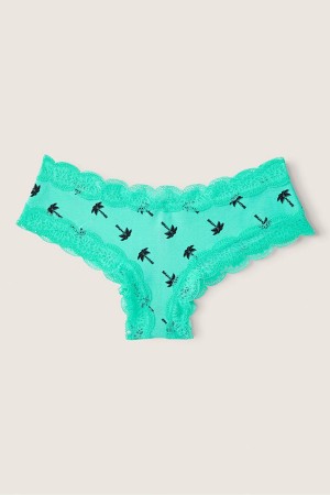 Victoria's Secret The Lacie Cipkovane Trim Cheeky Knickers Zelene | NCSJO-7456