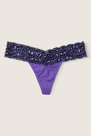 Victoria's Secret The Lacie Everyday Cipkovane Trim Tanga Knickers Modre | YVSHN-2476