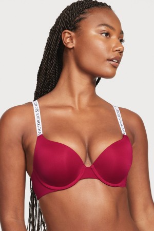 Victoria's Secret The T-Shirt Full Coverage Push Up Logo Bra Červené | WSYGF-3289