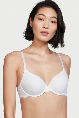 Victoria's Secret The T-Shirt Smooth Lightly Podsite T-Shirt Bra Biele | BQFAM-4587