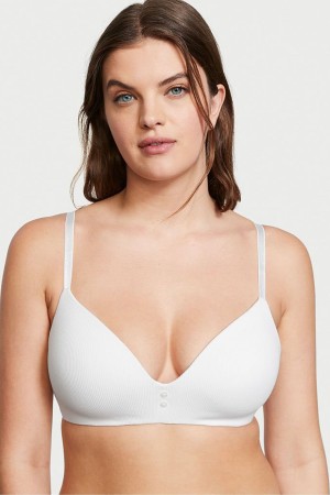 Victoria's Secret The T-Shirt Smooth Lightly Podsite Non Wired T-Shirt Bra Biele | RQNLU-1627